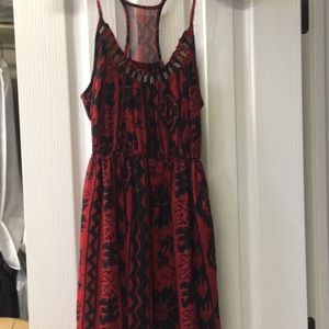 Ecote red and black patterned dress